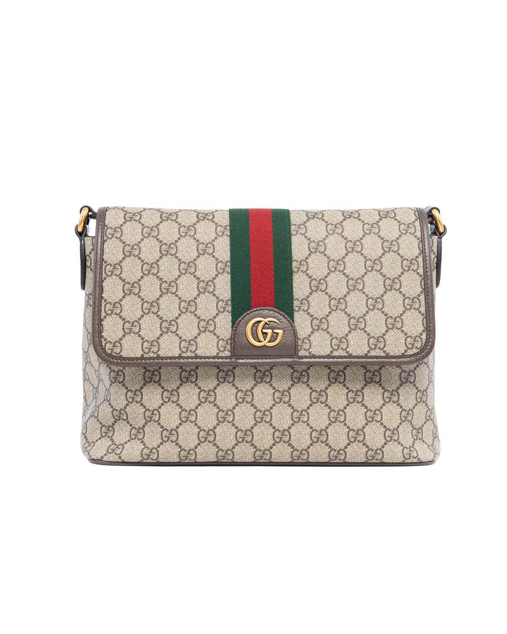 NEW GUCCI OPHIDIA MESSENGER MEDIUM BROWN GREEN GG MONOGRAM CANVAS GHW 834467 493075 4018