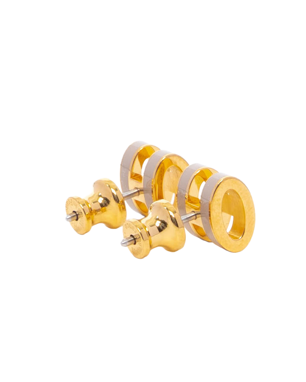 NEW HERMES H POP EARRINGS MINI MARRON GLACE GHW ST 02 55 3217