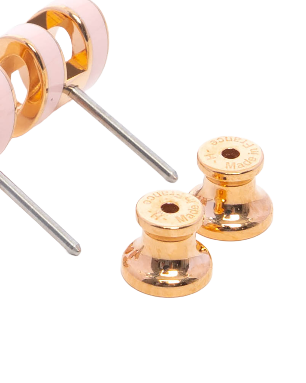 NEW HERMES H POP EARRINGS MINI PINK ROSE DRAGEE RGHW ST 02 65 3241