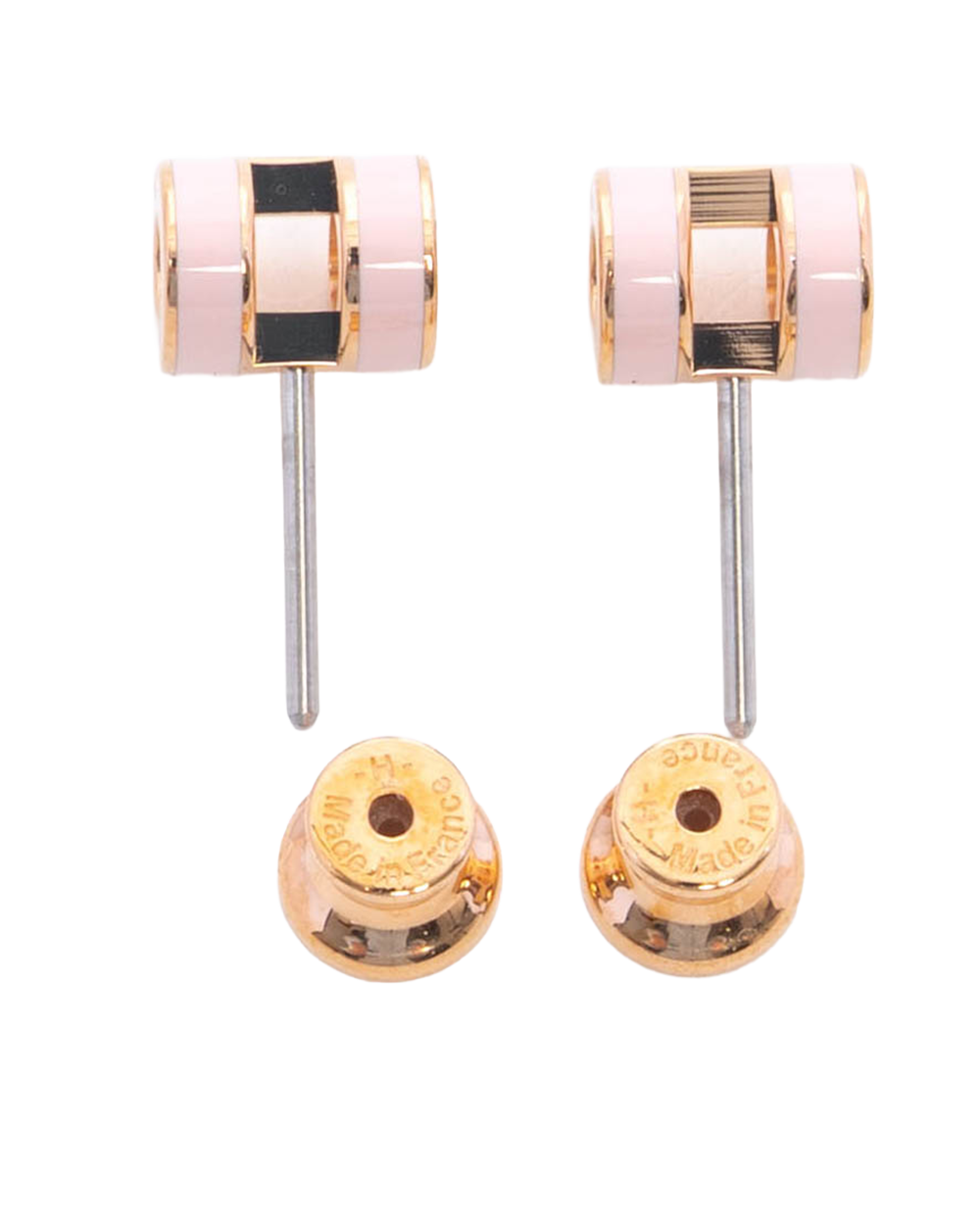 NEW HERMES H POP EARRINGS MINI PINK ROSE DRAGEE RGHW ST 02 65 3242