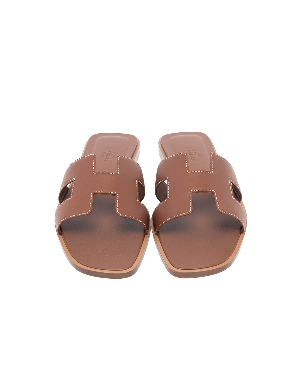 NEW HERMES ORAN SANDALS 37 GOLD PE 021056 Z 2302 05577