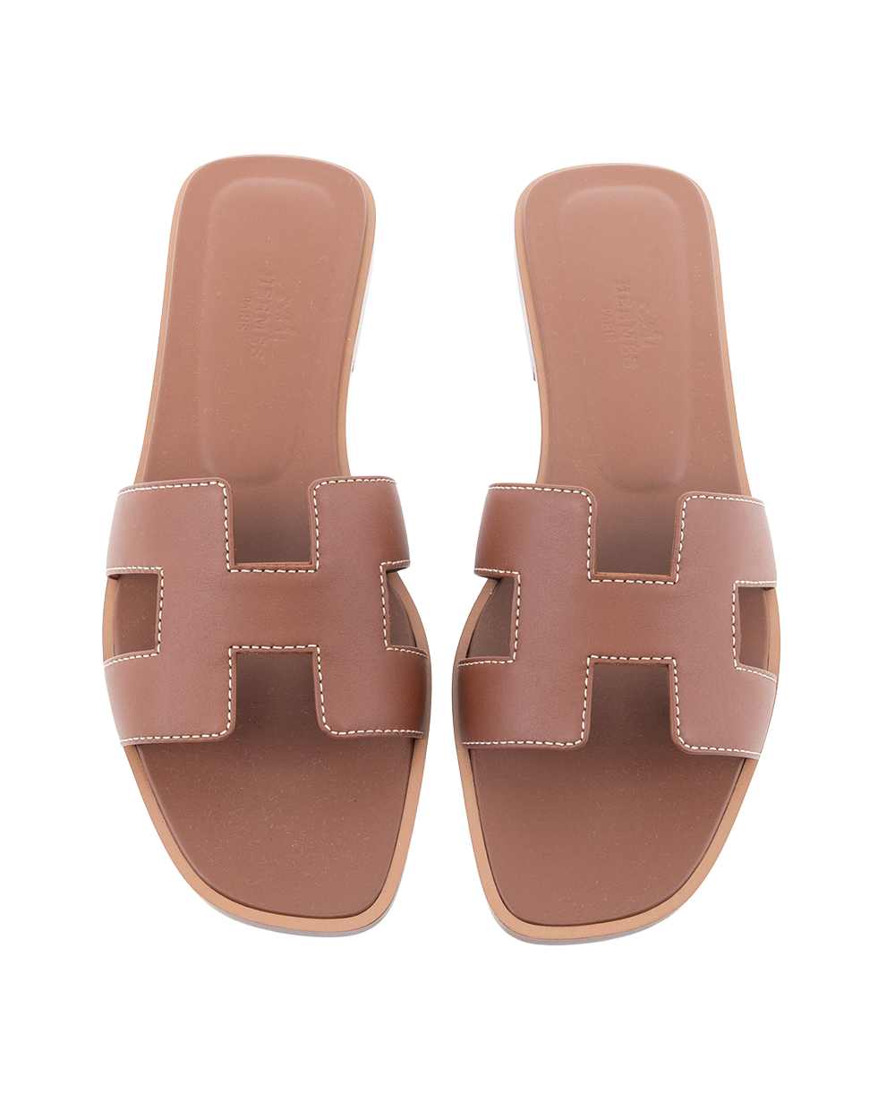 NEW HERMES ORAN SANDALS 37 GOLD PE 021056 Z 2302 05581