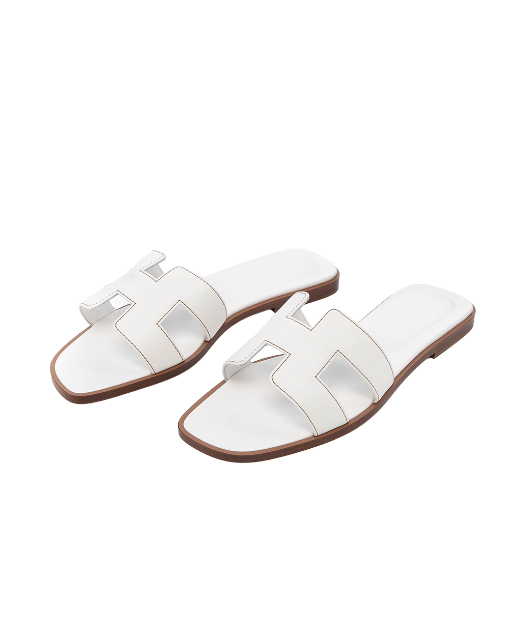 NEW HERMES ORAN SANDALS 37 WHITE R 0021056 Z 2404 05594