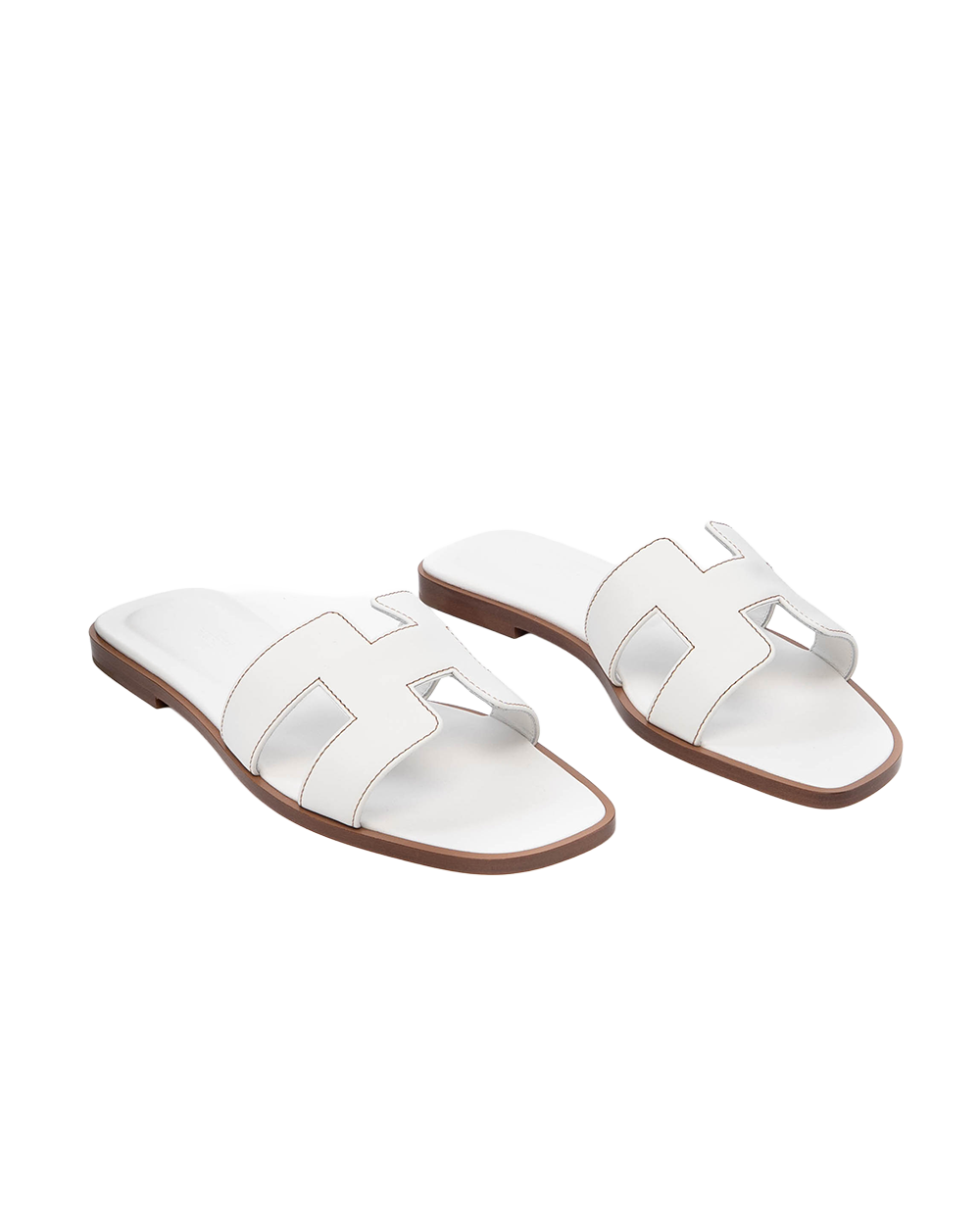 NEW HERMES ORAN SANDALS 37 WHITE R 0021056 Z 2404 05595