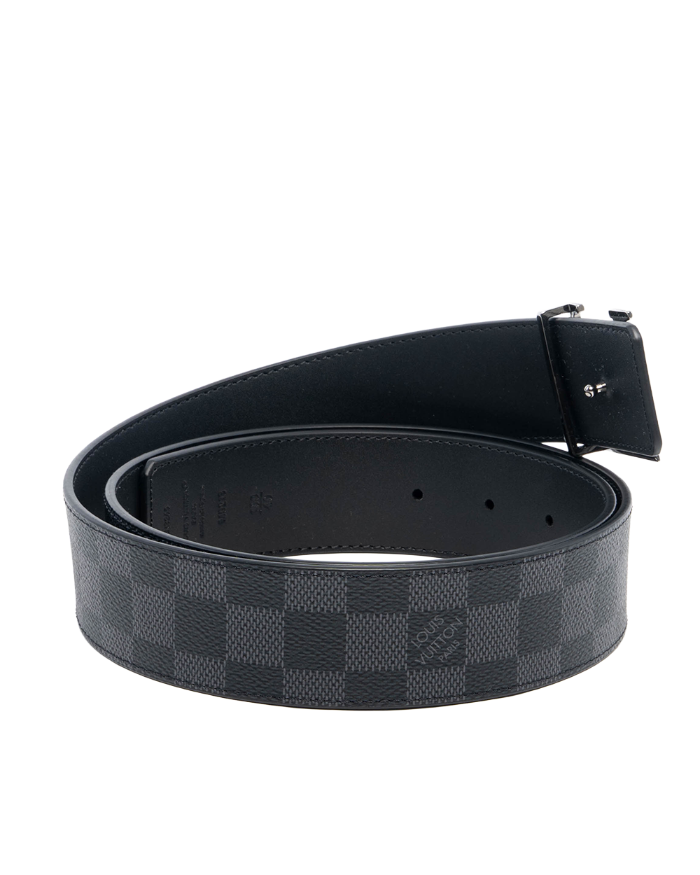 NEW LV BELT 100 GRAPHITE DAMIER CANVAS GHW 7363