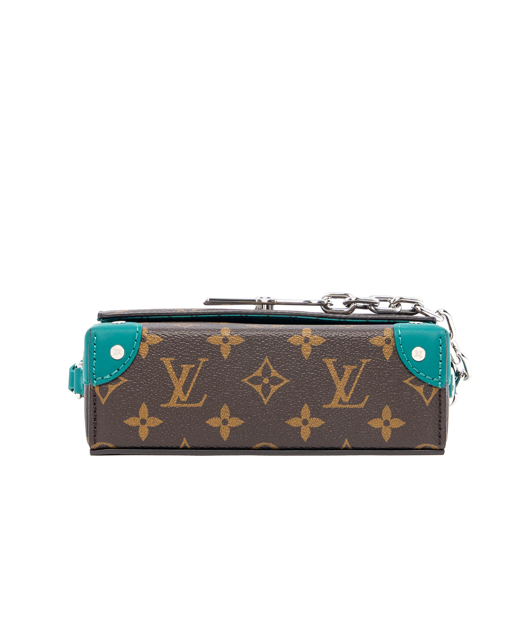 NEW LV STEAMER WEARABLE WALLET BROWN GREEN MONOGRAM CANVAS SHW MICROCHIP 5042