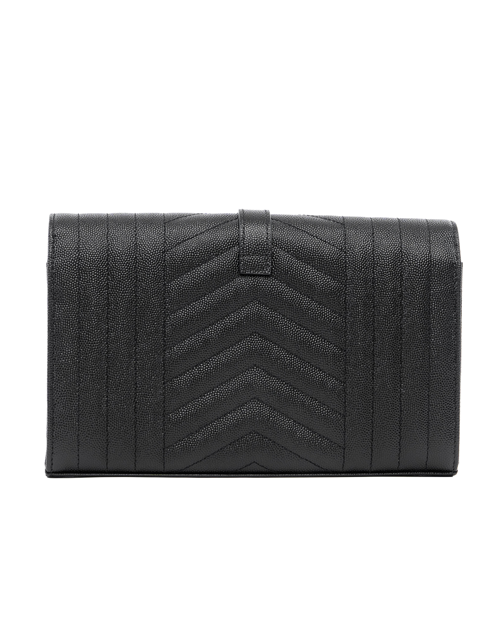 NEW YSL WOC ENVELOPE BLACK CHEVRON GHW GUE 620280 0425 5056