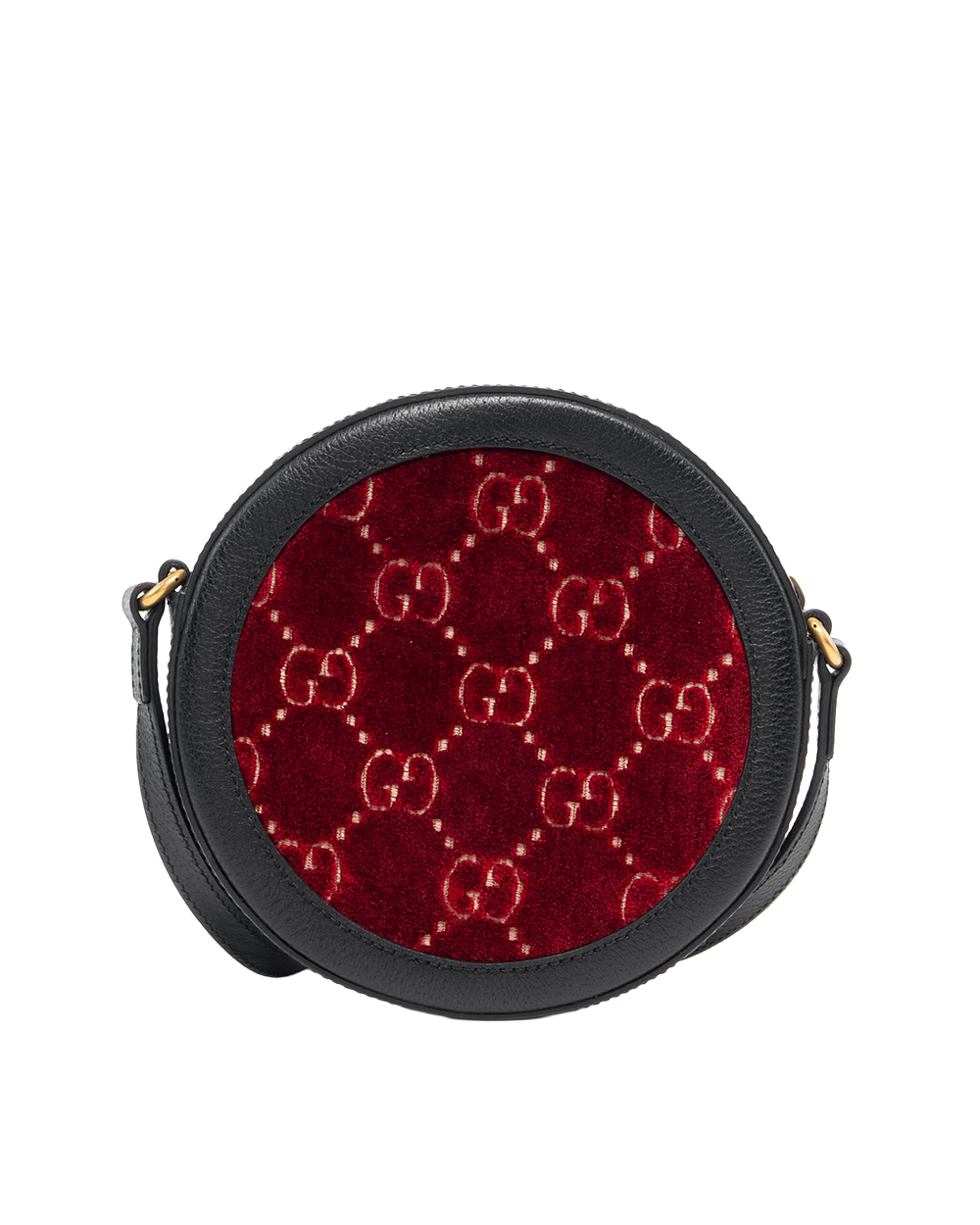 PAC GUCCI ROUND BAG RED BLACK CANVAS GHW 574978 520981 3188