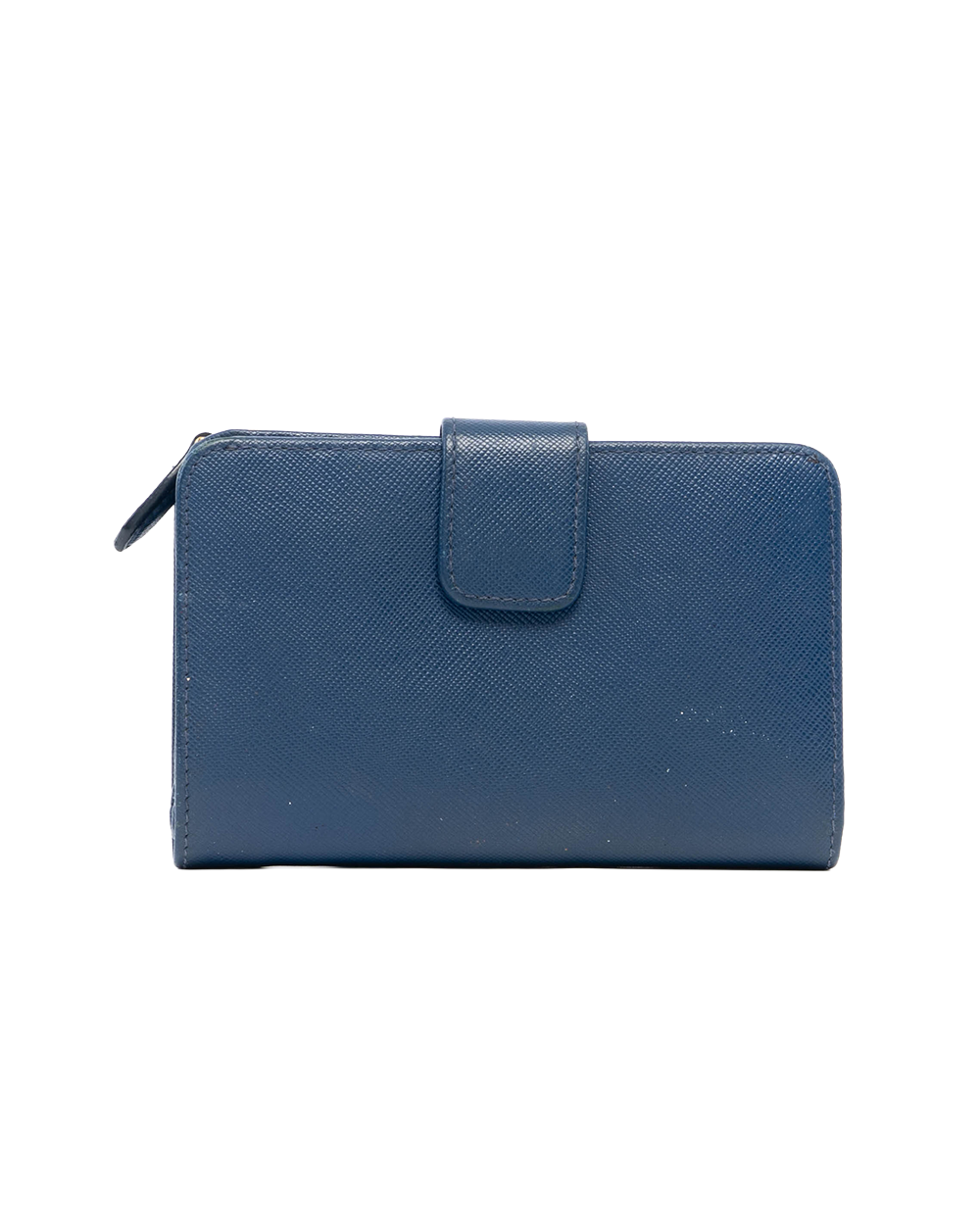 PRADA BI FOLD ZIPPY WALLET SHORT BLUE SAFFIANO GHW 0931