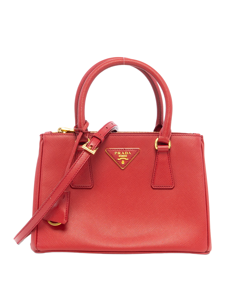 PRADA GALLERIA SMALL RED SAFFIANO GHW 2144