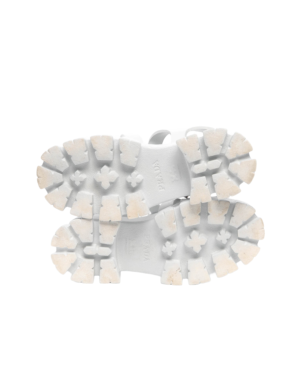 PRADA MONOLITH RUBBER SANDALS 37 WHITE SHW 3235