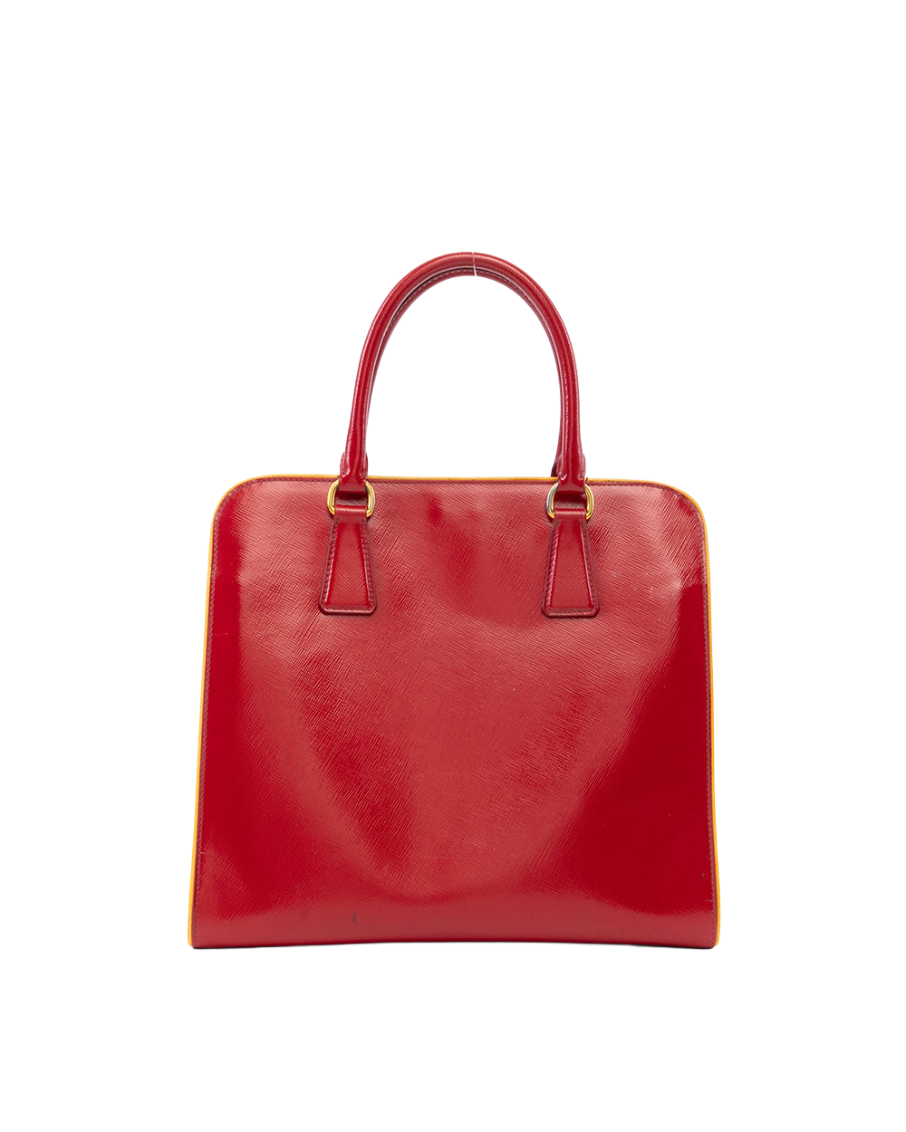 PRADA SATCHEL TOTE RED SAFIANO PATENT GHW 0139
