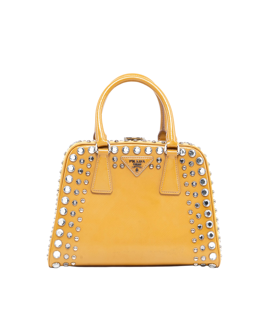 PRADA VERNICE PIRAMID CRYSTAL YELLOW SAFFIANO SHW 02325