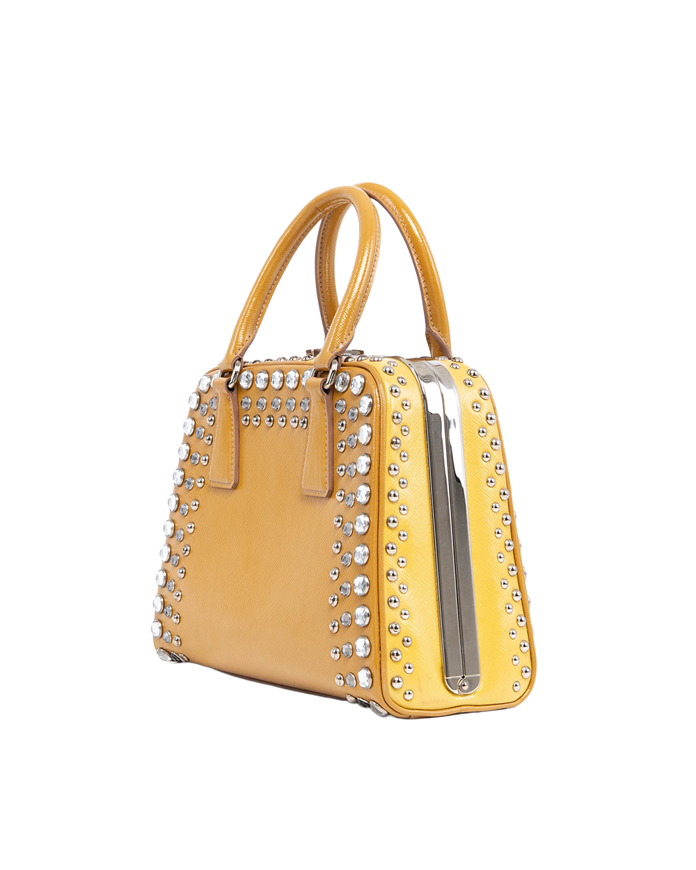 PRADA VERNICE PIRAMID CRYSTAL YELLOW SAFFIANO SHW 02327