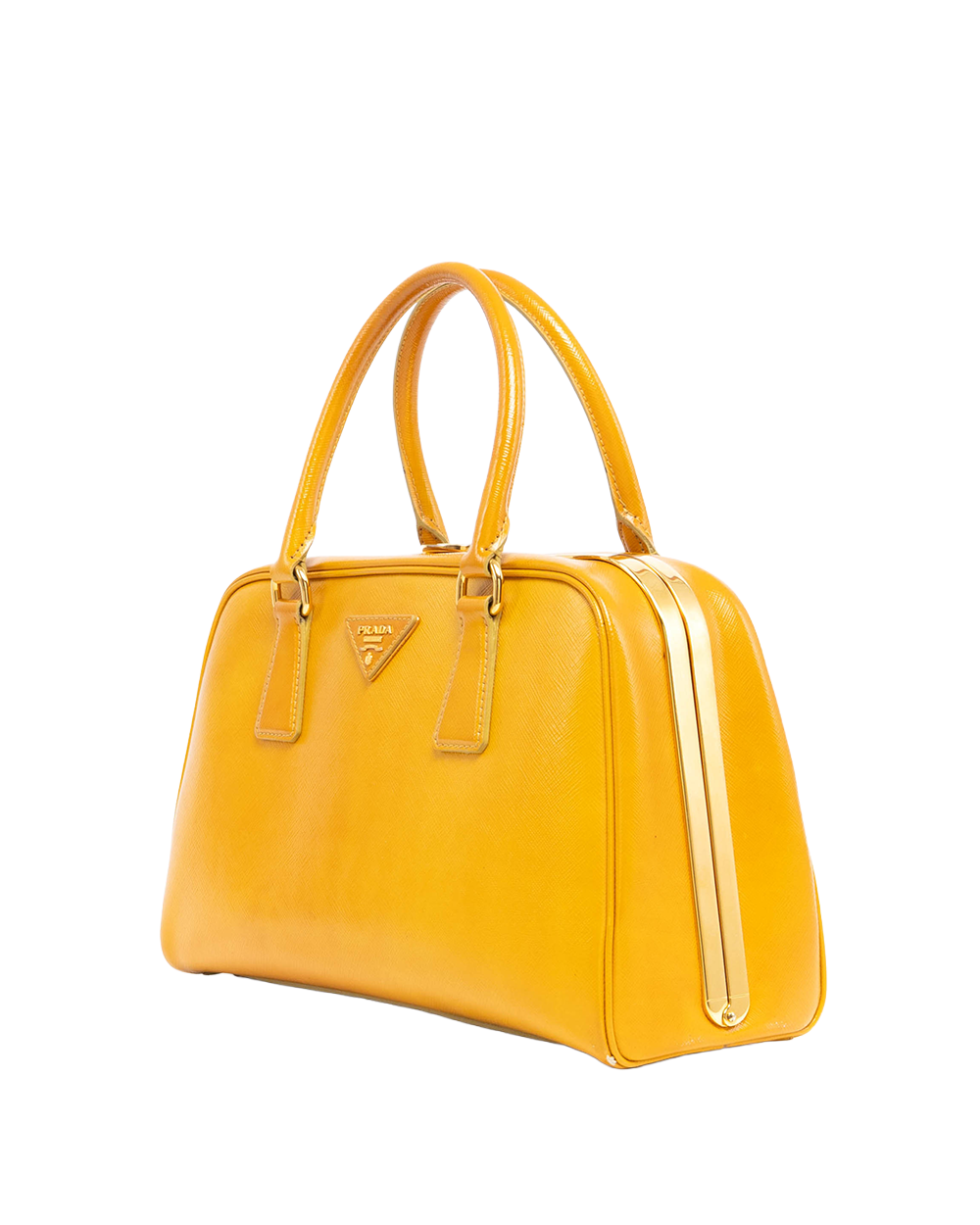 PRADA VERNICE PYRAMIDE SAFIANO YELLOW GHW 3186