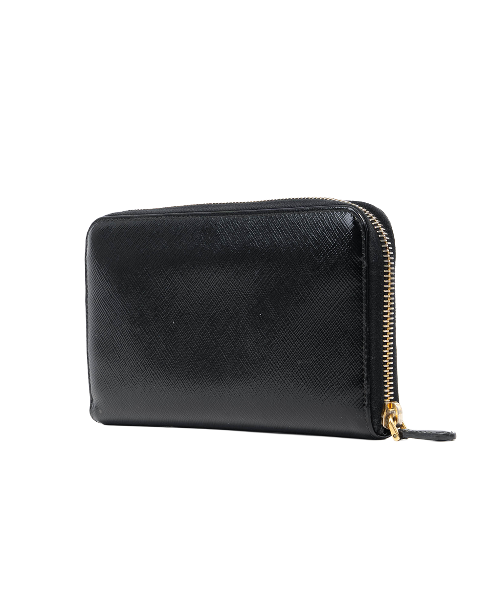 PRADA ZIPPY LONG WALLET BLACK SAFFIANO PARTEN GHW 0906