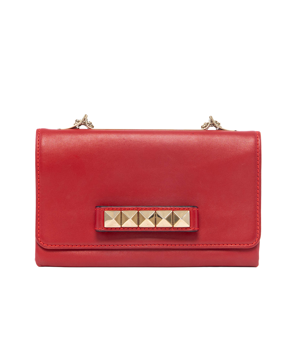 VALENTINO SHOLDER BAG RED CALF GHW 5045