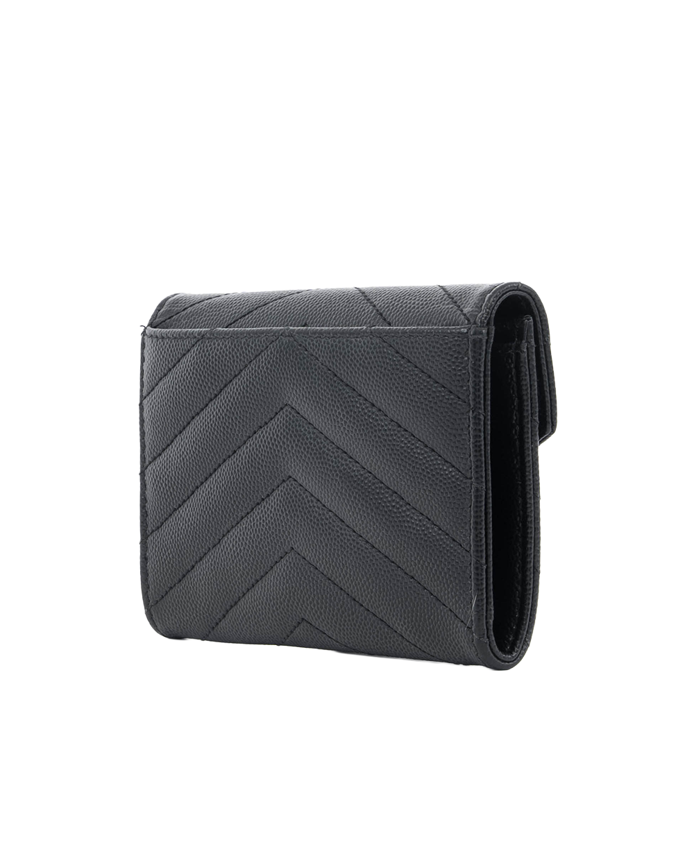 YSL CARD HOLDER SHORT BLACK CHEVRON SHW GUE 414404 0421 1129
