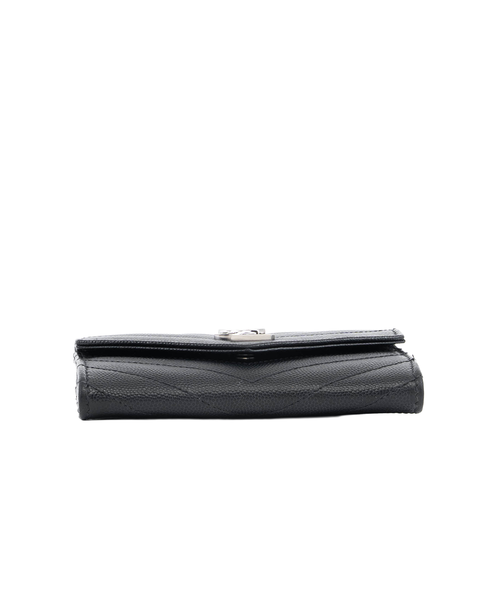 YSL CARD HOLDER SHORT BLACK CHEVRON SHW GUE 414404 0421 1131