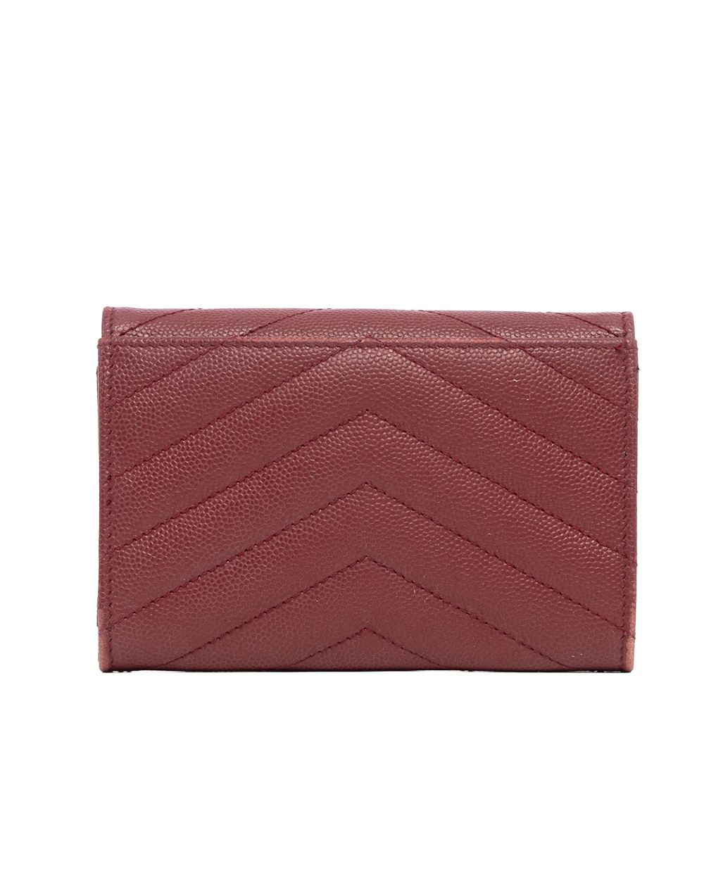 YSL CARD HOLDER SHORT RED BURGANDY CALF GHW ART 414404 1120 09693