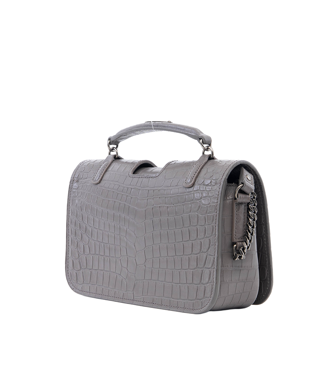 YSL CHARLOTTE GREY CROC CALF RSHW VLR 486638 0717 0511