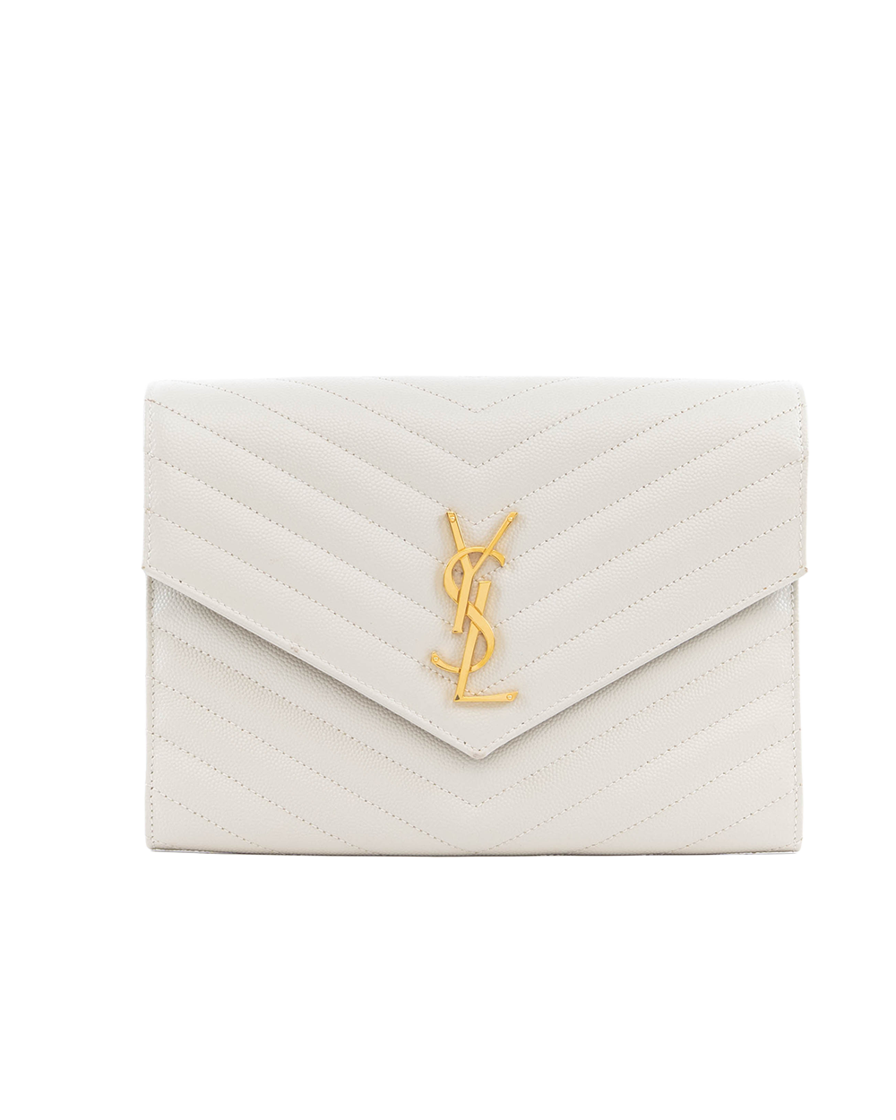 YSL CLUTCH BEIGE CHEVRON GHW TCT 617662 0122 5034