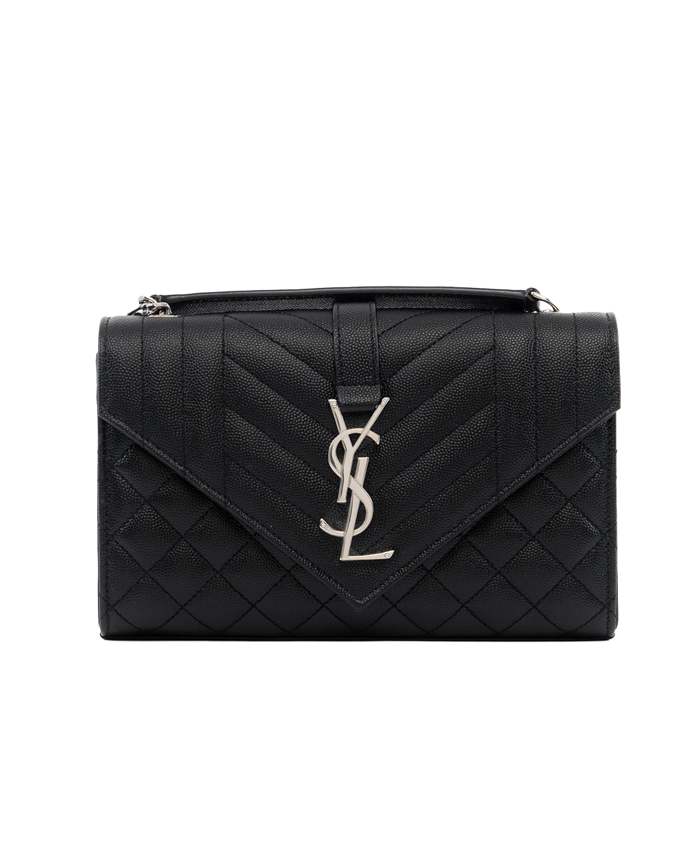 YSL ENVELOPE SMALL BLACK CHEVRON SHW ARS 600195 1221 1050