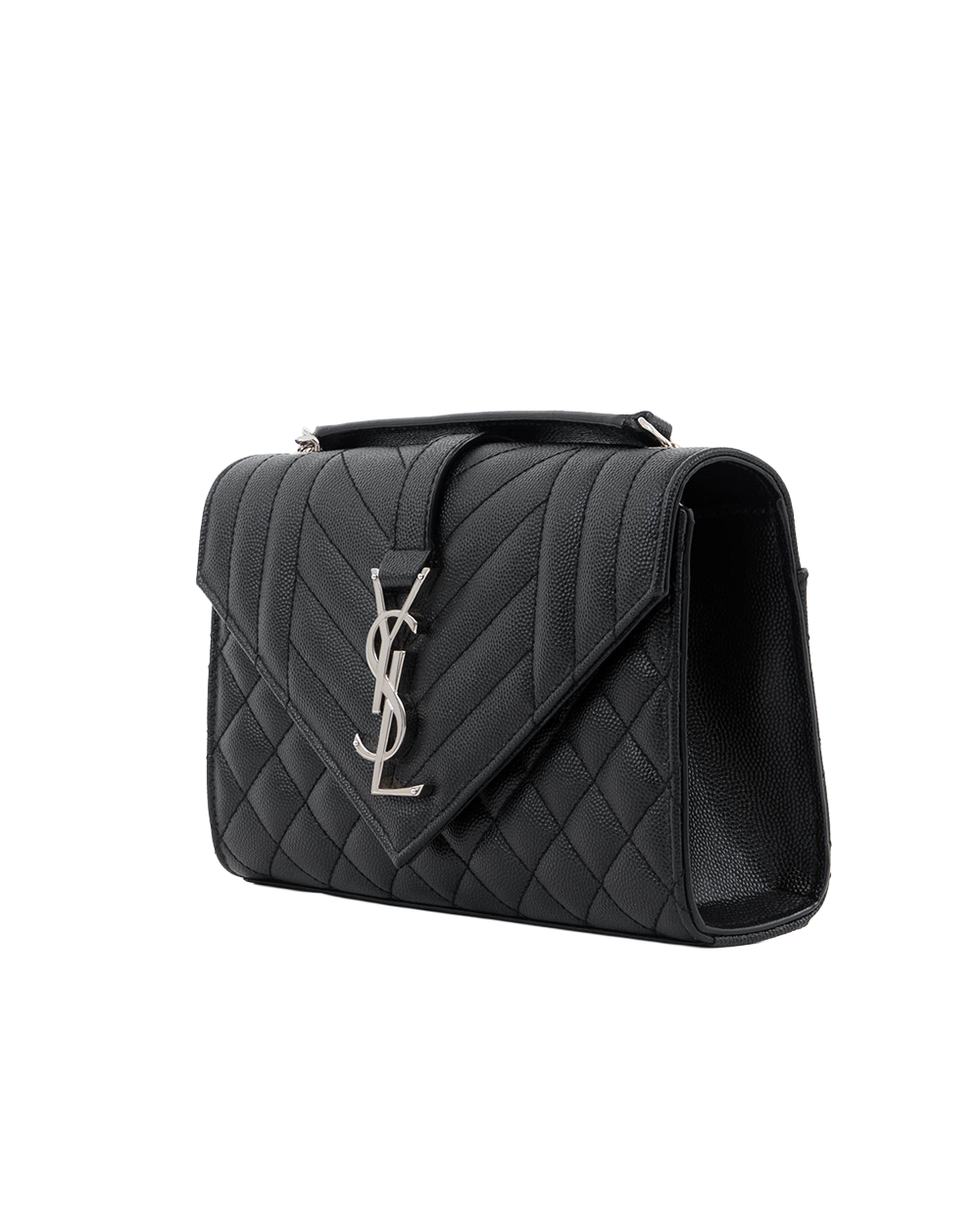 YSL ENVELOPE SMALL BLACK CHEVRON SHW ARS 600195 1221 1051