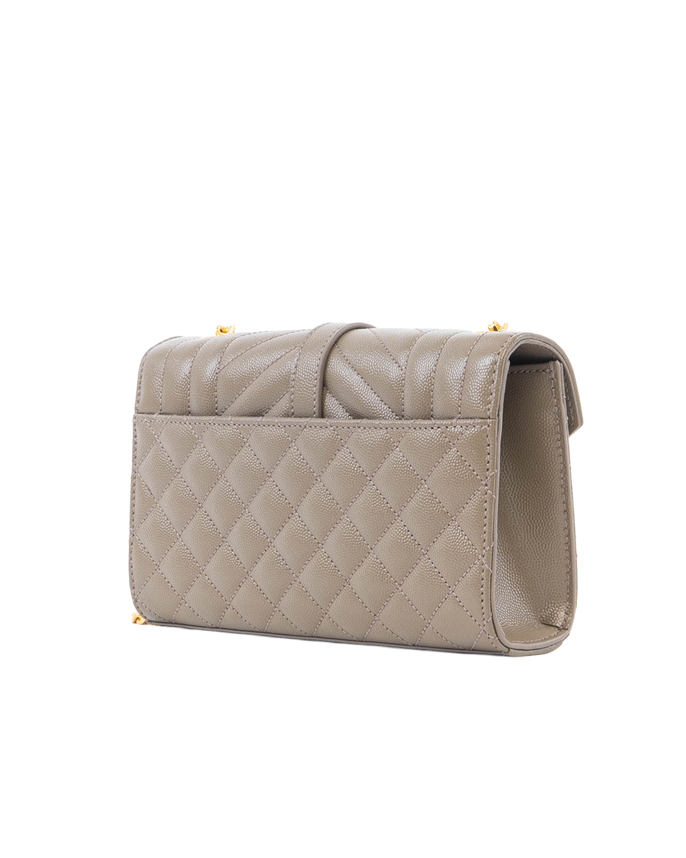 YSL ENVELOPE SMALL GREY TAUPE CAVIAR GHW VTM 600195 0323 0187