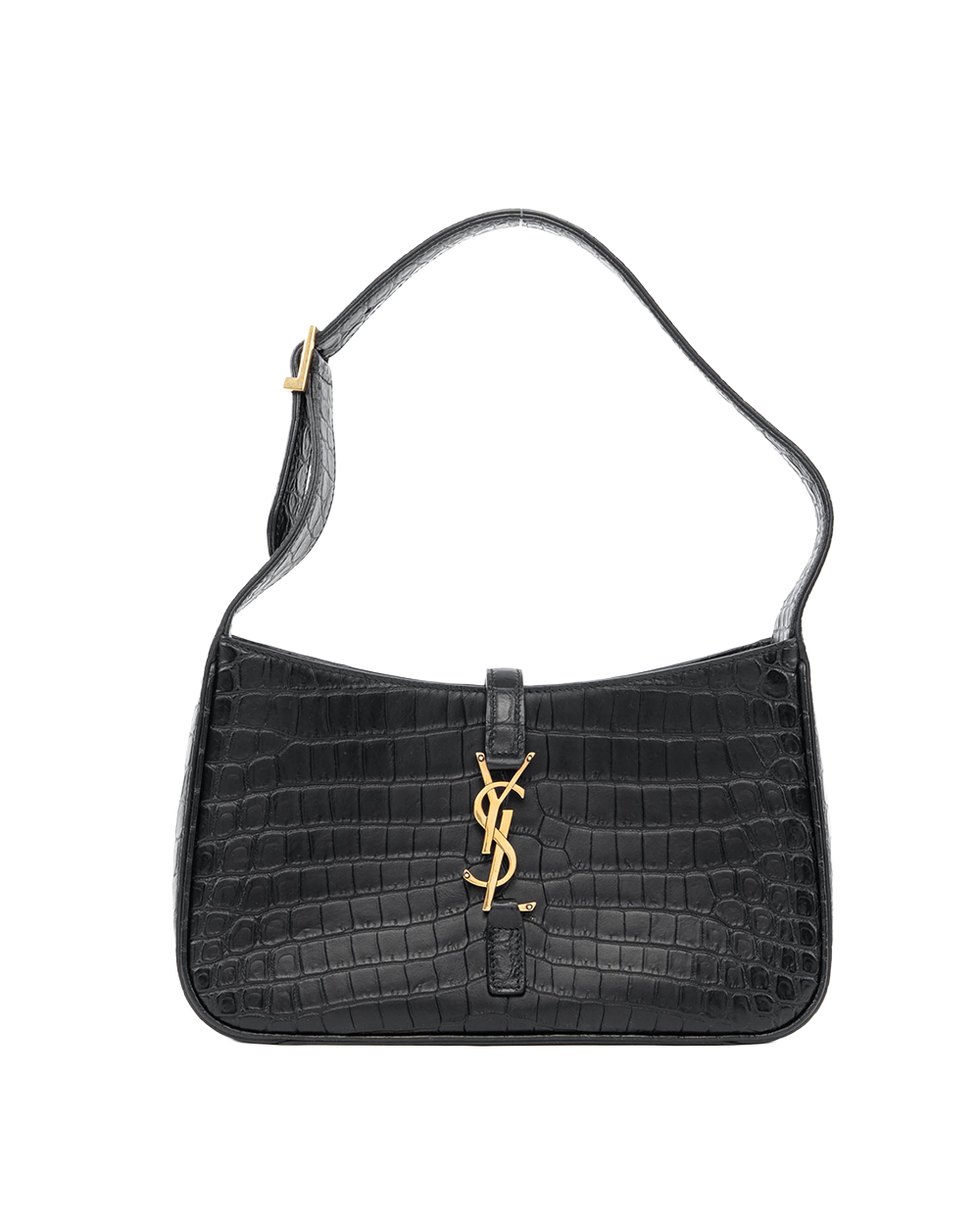 YSL HOBO BLACK CROC EMBOSSED GHW P WR 657288 0821 01072