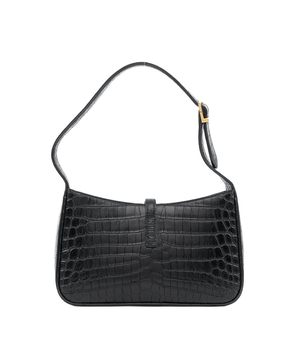 YSL HOBO BLACK CROC EMBOSSED GHW P WR 657288 0821 01075