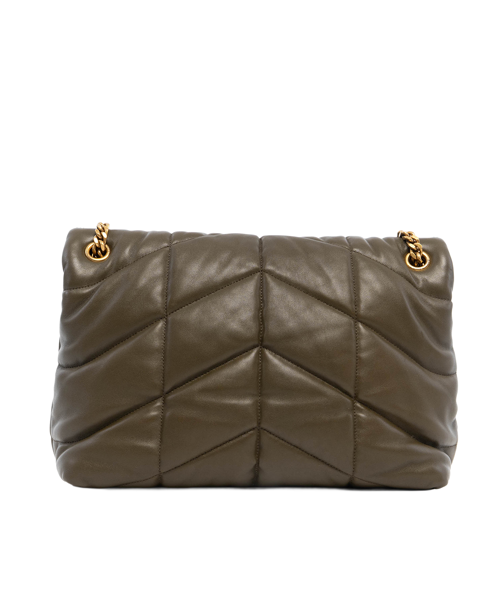 YSL LOU PUFFER MEDIUM GREEN CALF GHW GUE 577475 0720 1760