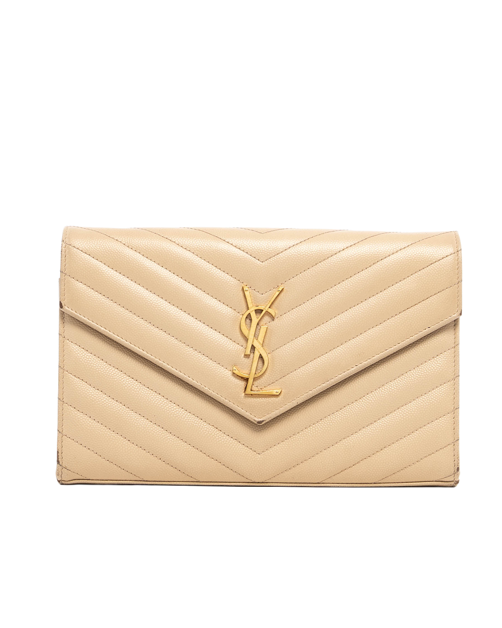 YSL WOC 9.5 BEIGE CHEVRON GHW GUE 377828 0118 09485