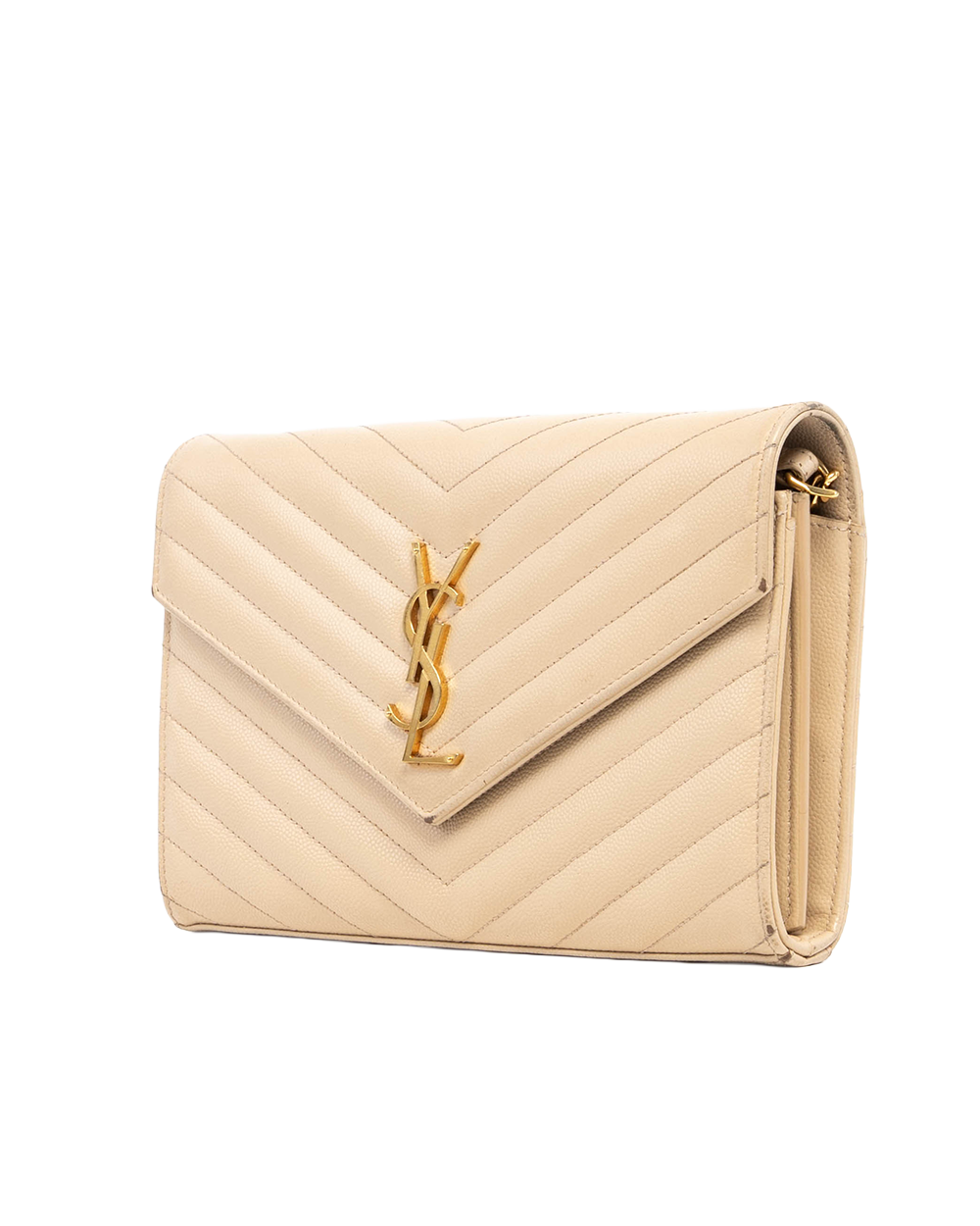 YSL WOC 9.5 BEIGE CHEVRON GHW GUE 377828 0118 09486