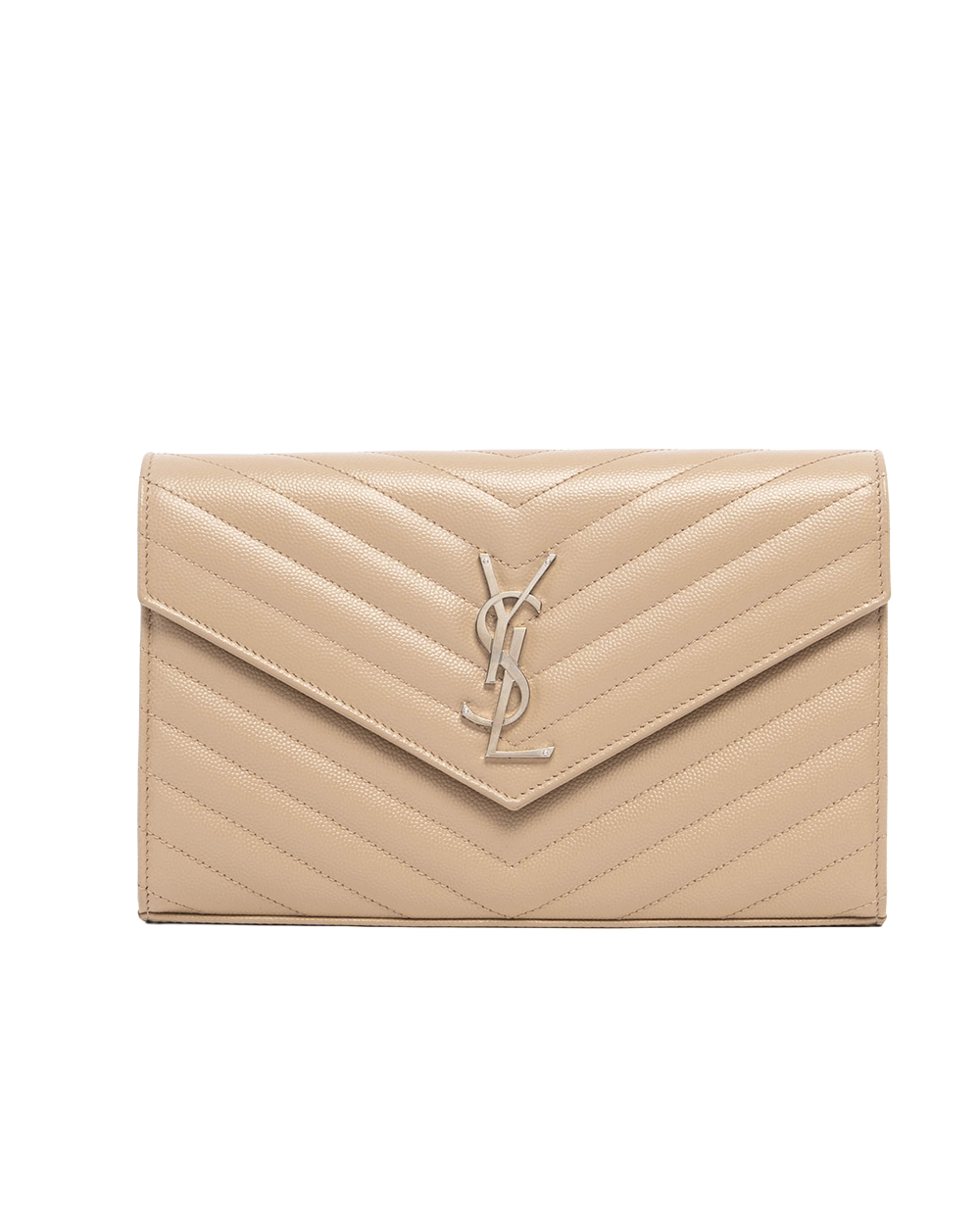 YSL WOC 9.5 BEIGE CHEVRON SHW 09470