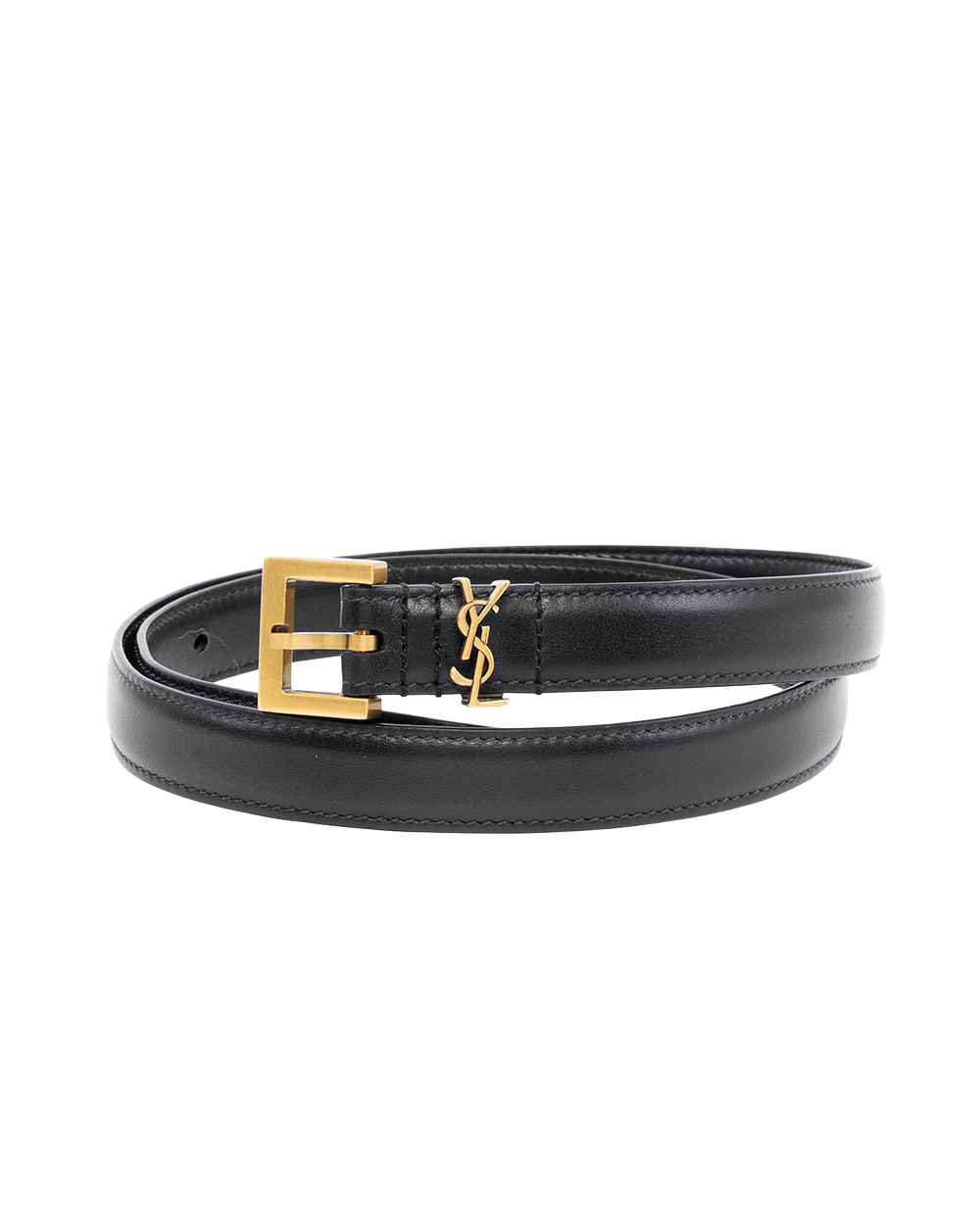 YSL YSL BELT 2 CM 80 BLACK CALF GHW GRZ558088 80 0320 1345