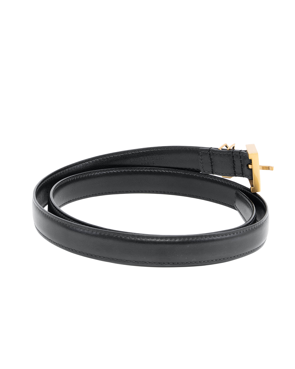 YSL YSL BELT 2 CM 80 BLACK CALF GHW GRZ558088 80 0320 1347