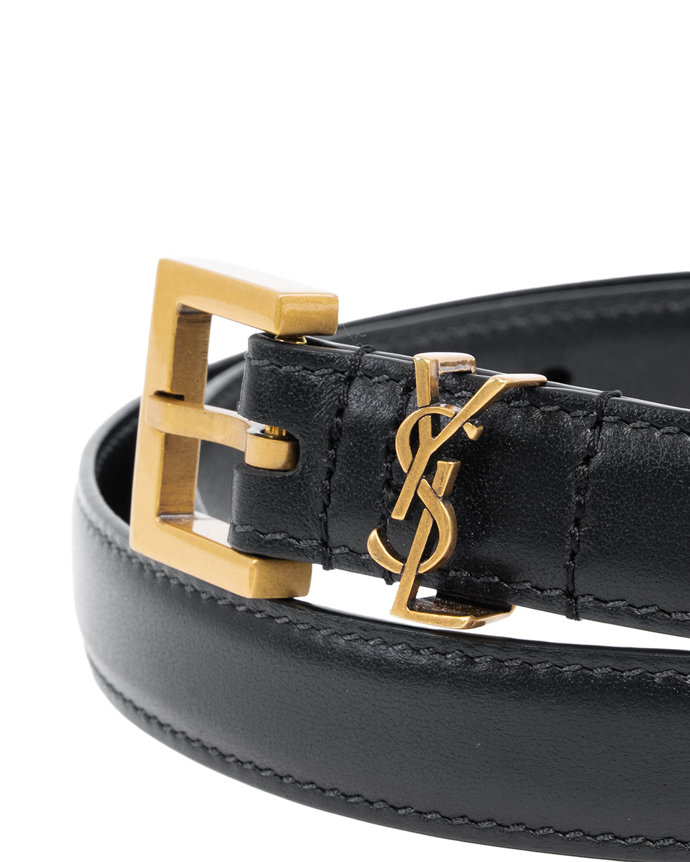 YSL YSL BELT 2 CM 80 BLACK CALF GHW GRZ558088 80 0320 1349