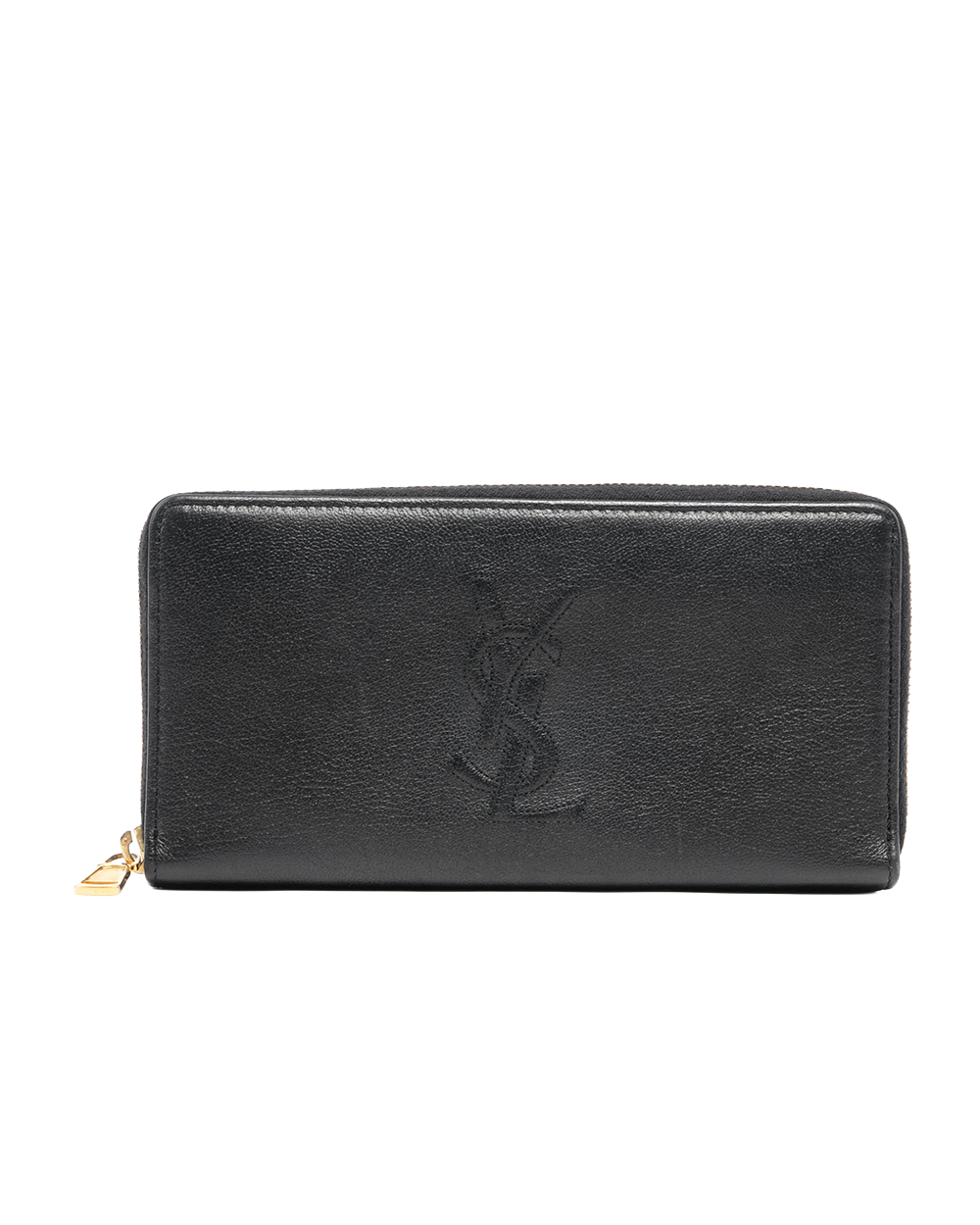 YSL ZIPPY WALLET LONG BLACK CALF GHW Y2015 09619
