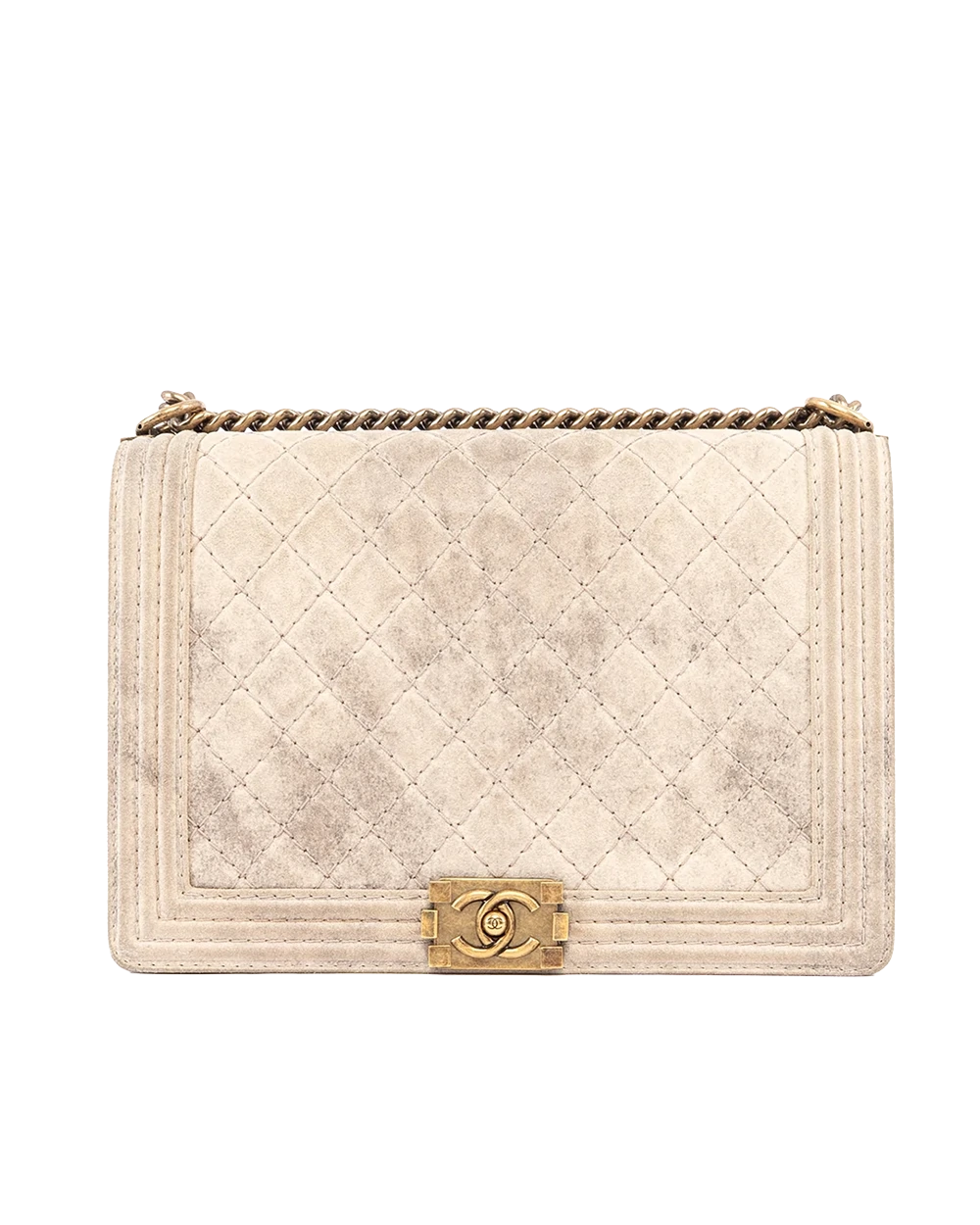 BA244452 CHANEL BOY JUMBO WHITE DISTRESSED RGHW