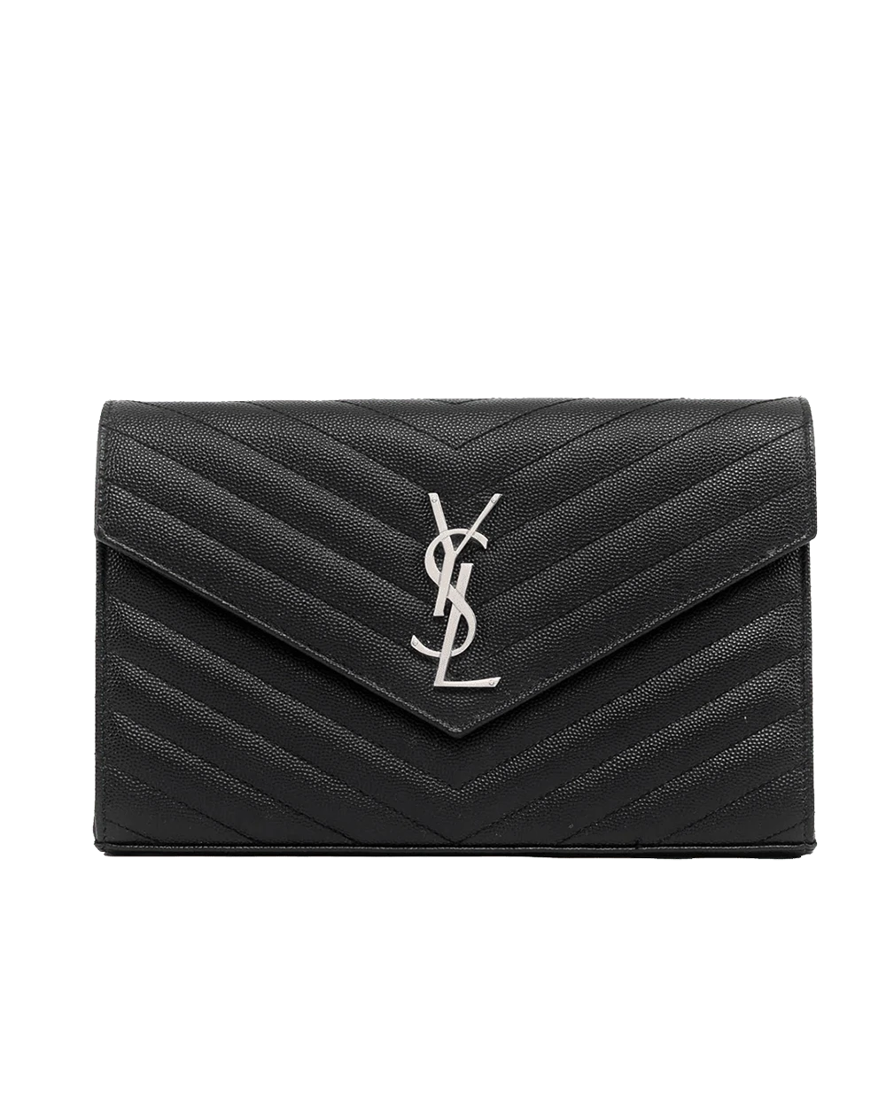 BA245711 YSL WOC 9.5 BLACK CHEVRON SHW 377828