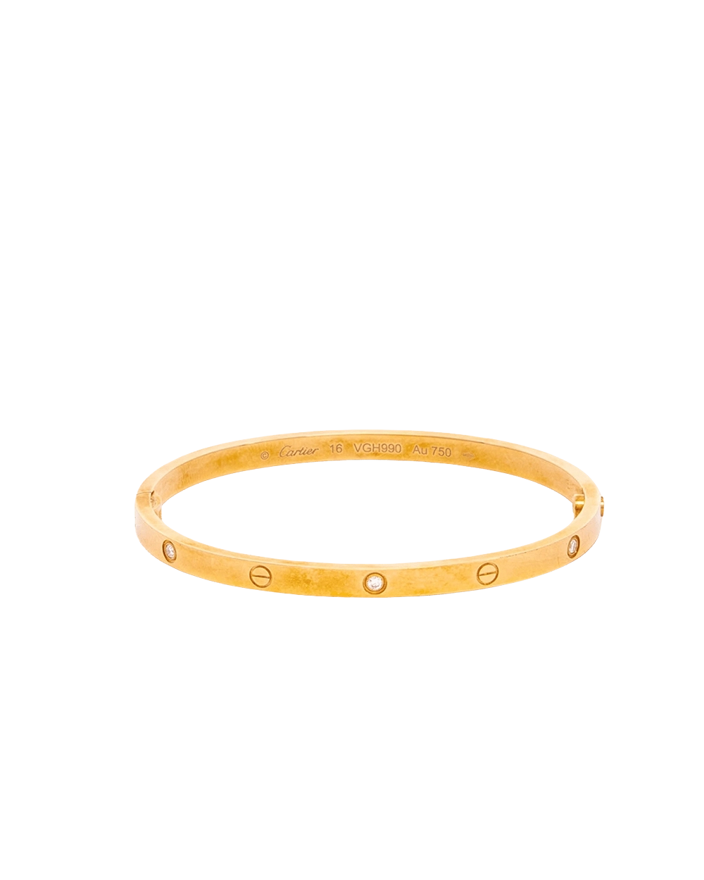 BA250451 CARTIER LOVE DIAMOND BRACELET 16 GOLD VGH990