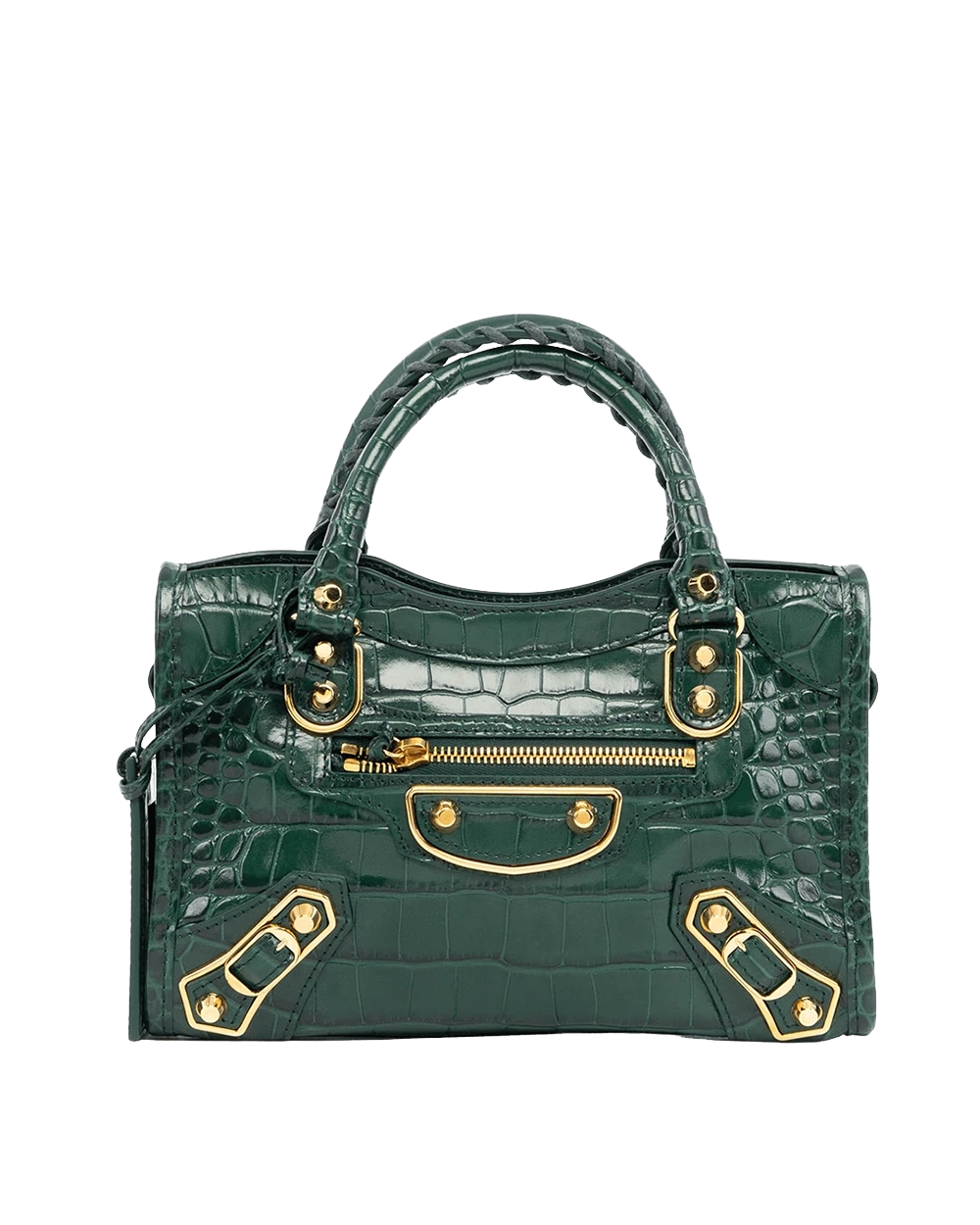BA251513 BALENCIAGA CITY GREEN CROC EMBOSSED GHW 390160 3021 O 528147