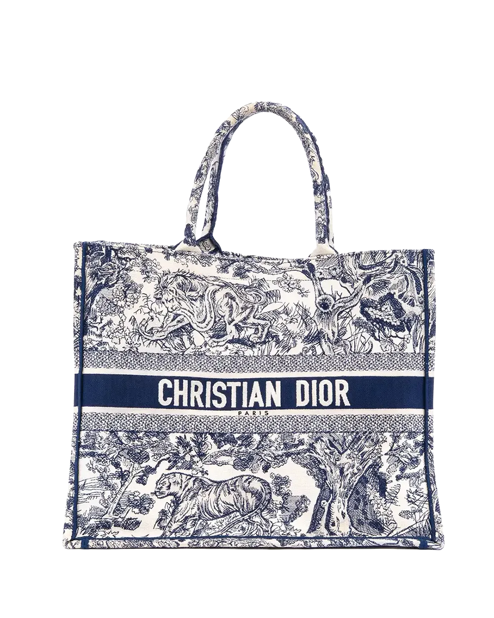 BA252280 DIOR BOOK TOTE MEDIUM OBLIQUE NAVY JACQUARD