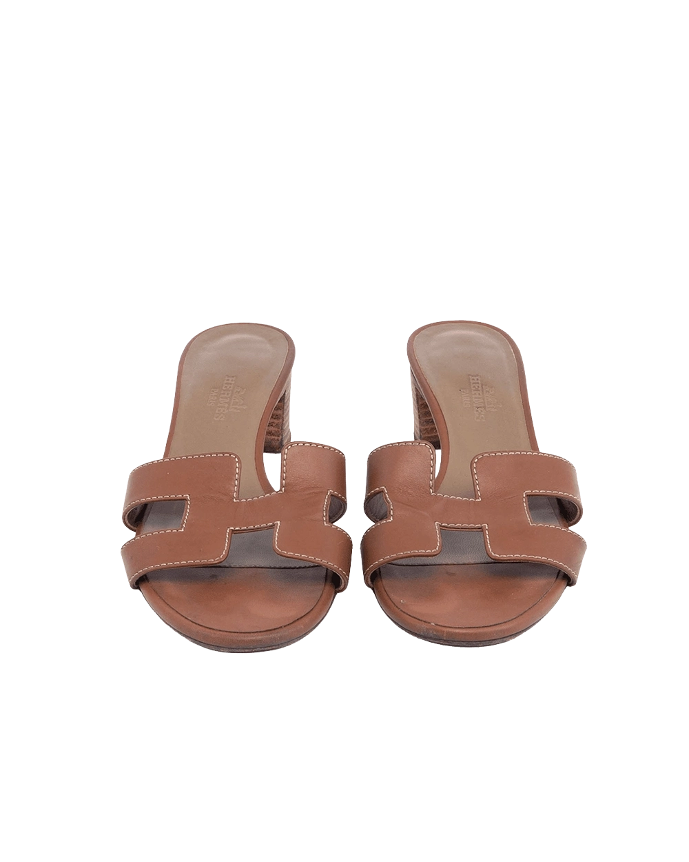 BA253155 HERMES ORAN SANDALS HIGH HEELS 35 GOLD