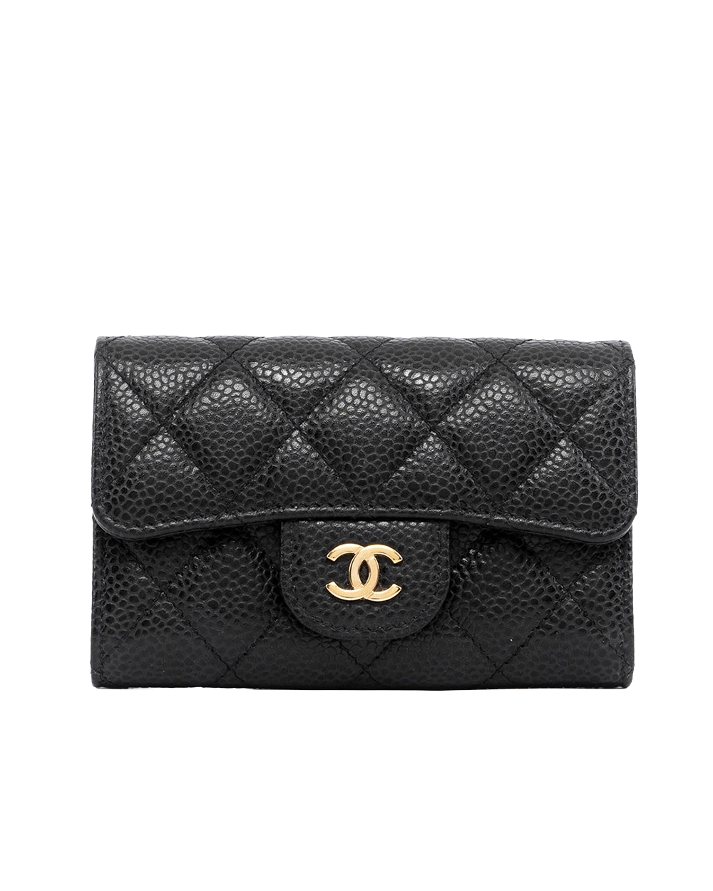 BA253238 CHANEL CARD HOLDER SHORT BLACK CAVIAR GHW 30628704
