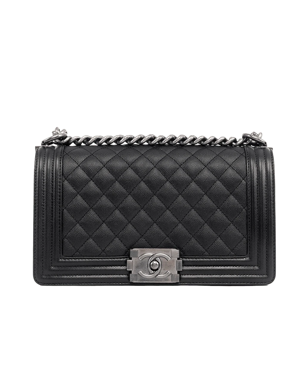 BA253755 CHANEL BOY 10 BLACK CAVIAR RSHW C67GAJ3K