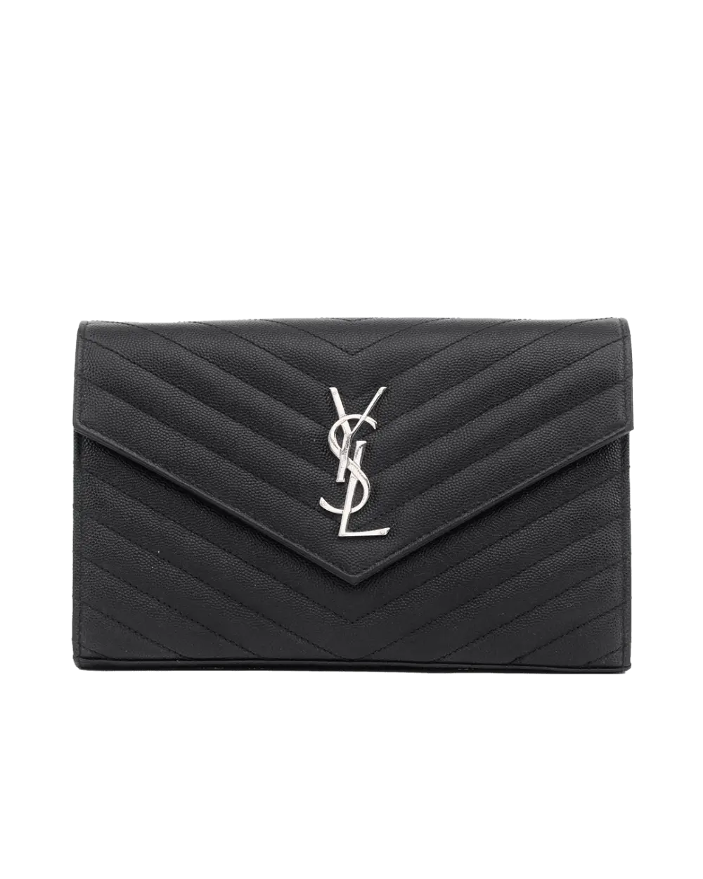 BA259475 YSL WOC 9.5 BLACK CHEVRON SHW TGR 377828 0120 2020 05968