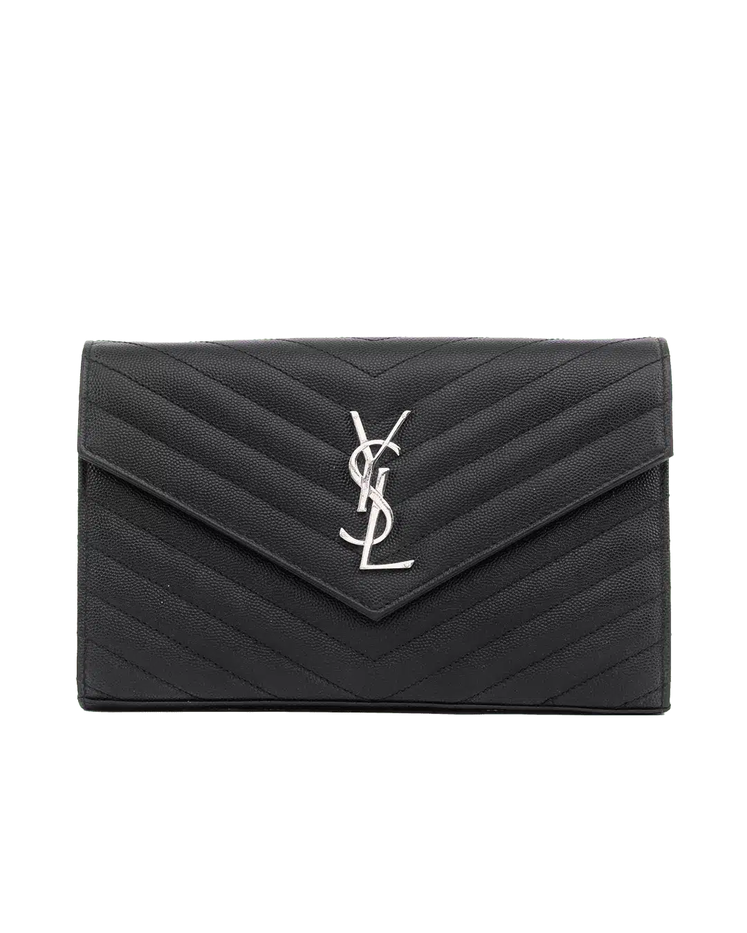 BA259475 YSL WOC 9.5 BLACK CHEVRON SHW TGR 377828 0120 2020 05968