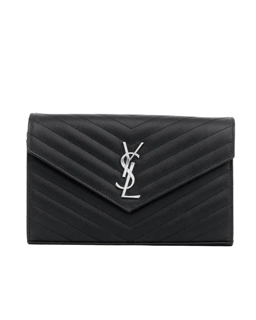 BA259480 YSL WOC 9.5 BLACK CHEVRON SHW GUE 377828 1119 2020 05633